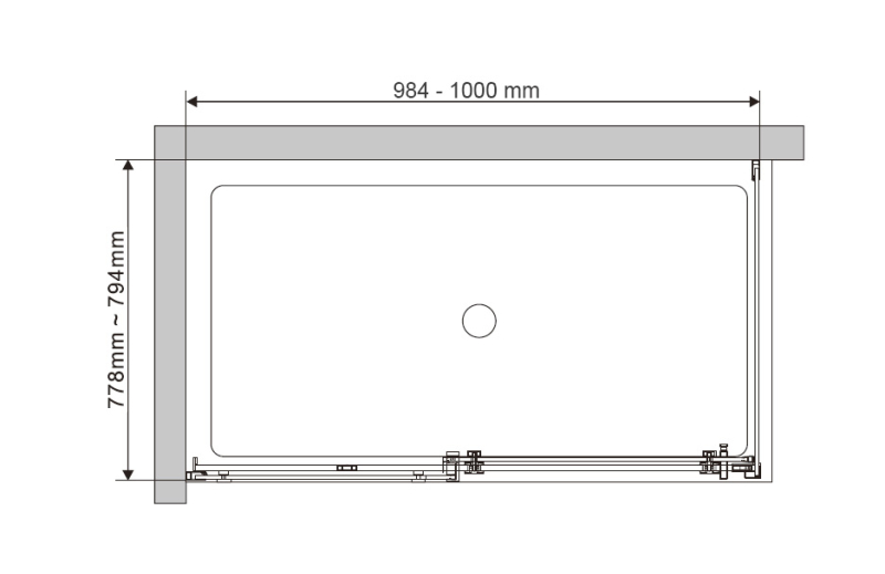 Cabina de dus Fluminia, Panda Black, dreptunghiulara 100 x 80 cm, negru mat